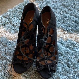 Beautiful black lace up heels